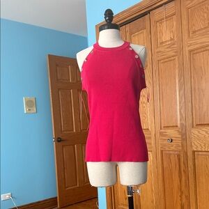 INC International Concepts Fuchsia Button-Detail Tank Top